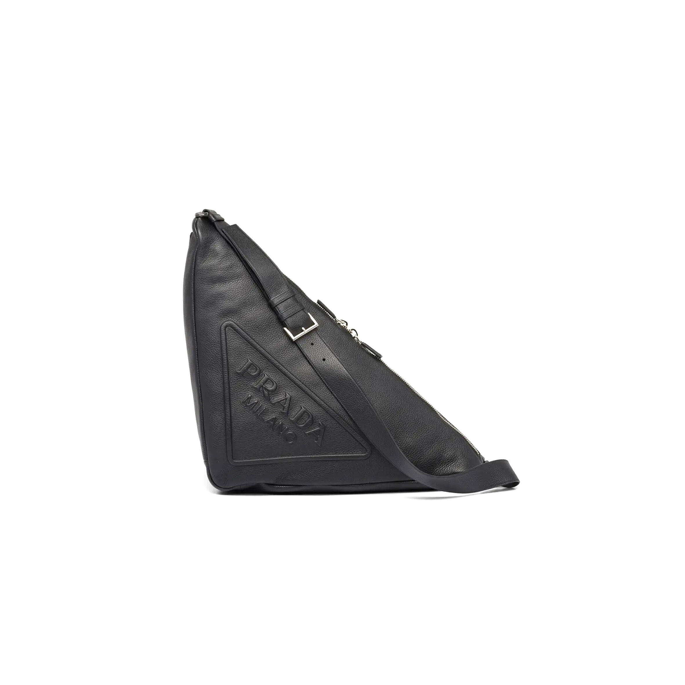 Pra*a large leather triangle bag 2vy007 01 (58*27*22cm)